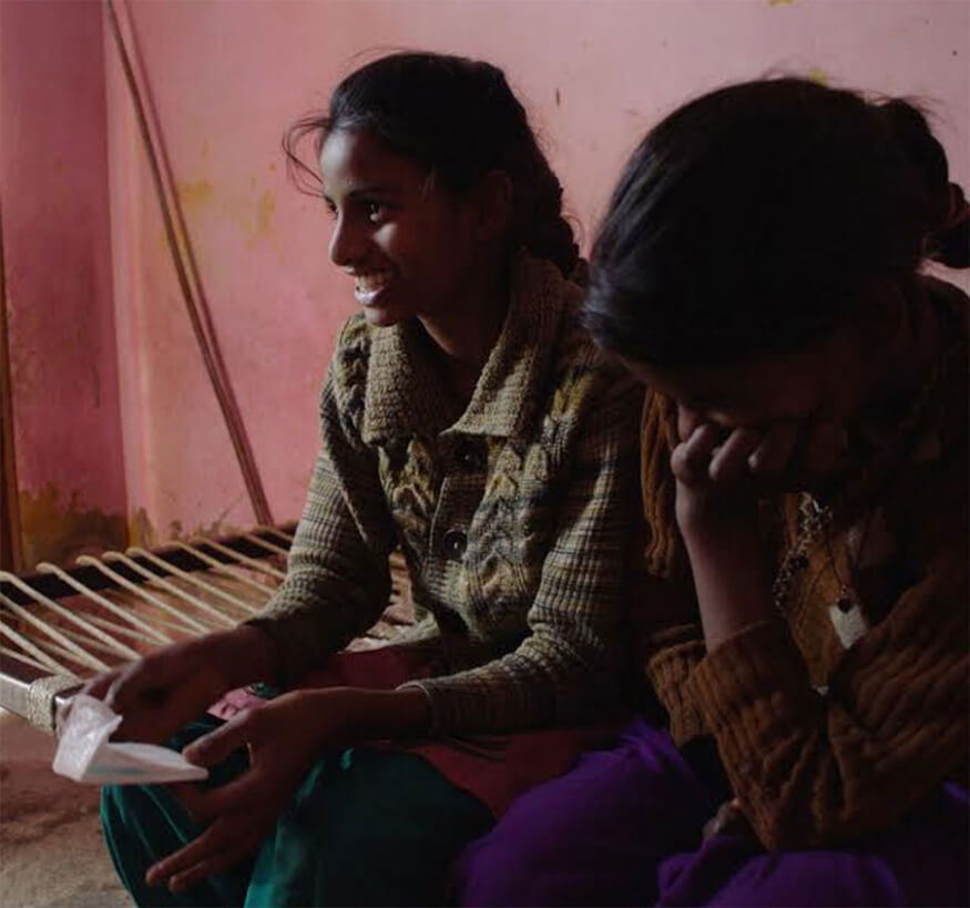 Two girls with their first pad